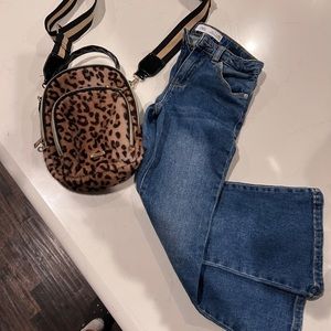 Jeans girls FLARE with Crossbody bag
